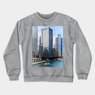 Chicago IL - Chicago River Near Wabash Ave. Bridge Crewneck Sweatshirt